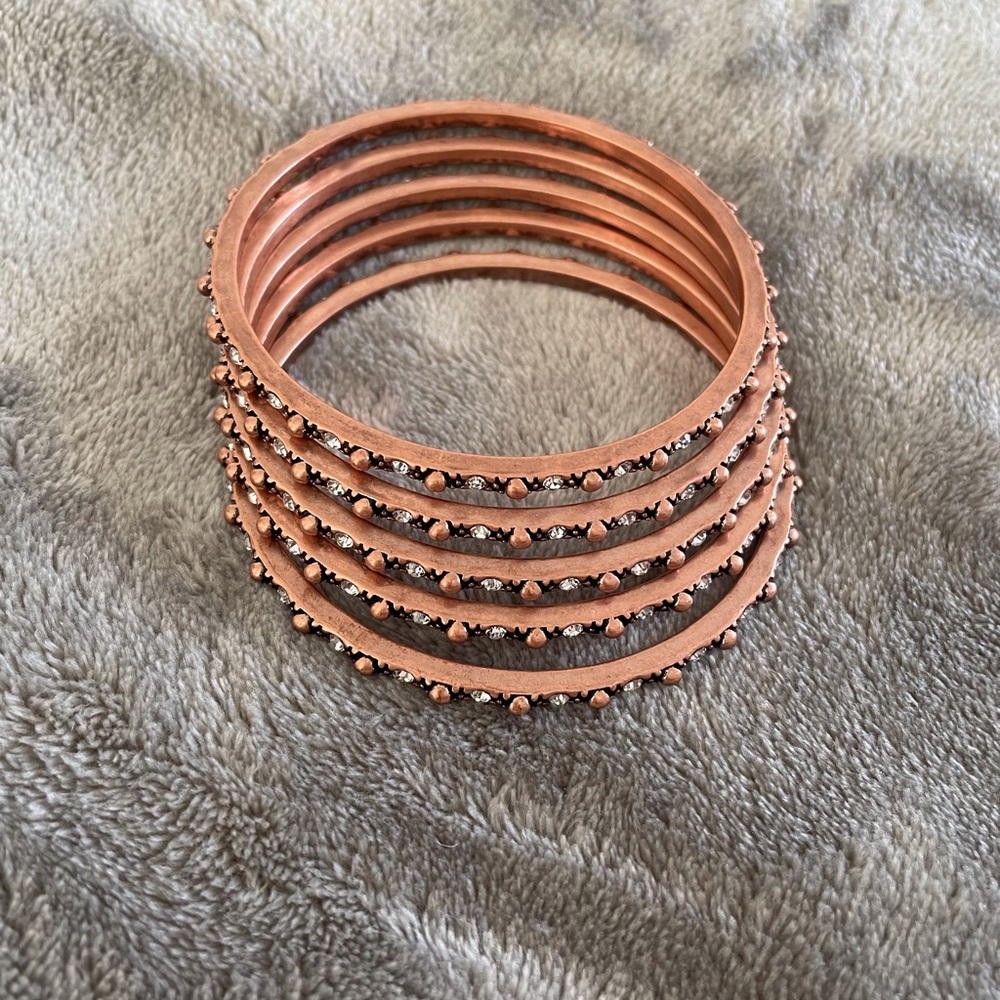 Premier Designs Rose Gold Bangles Set of 5
